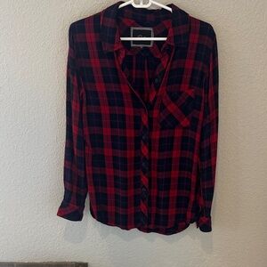 Rails Red and Blue Plaid Button-Up Shirt